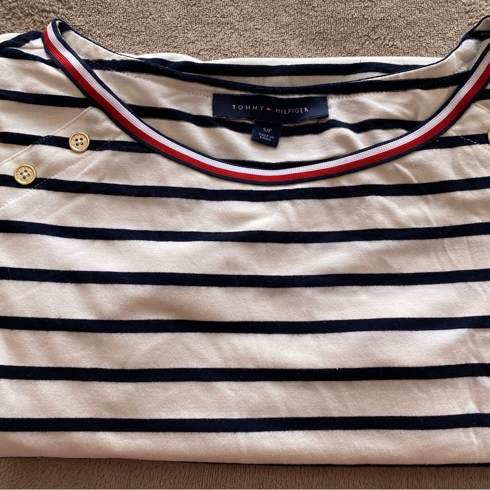 Tommy Hilfiger Striped Nautical Tee-Shirt Size Small